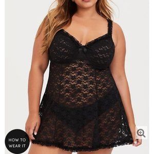 Torrid Black Underwire Lace Babydoll